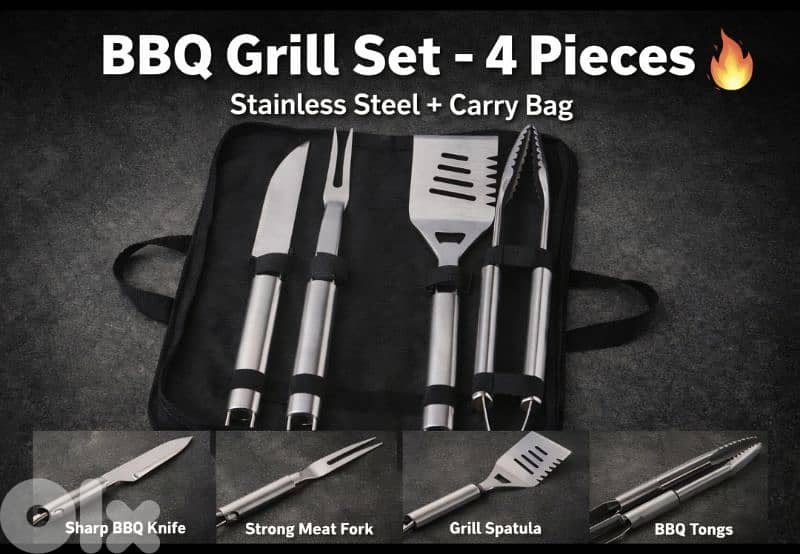 GRILL MEISTER Premium Stainless Steel BBQ Tool Set Outdoor Gear. 6