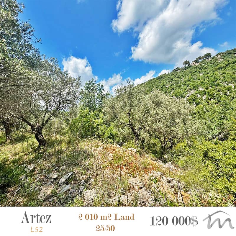 Artez - Batroun | 2,010m² Land | Road Access | Zone 25/50 | Catchy 0