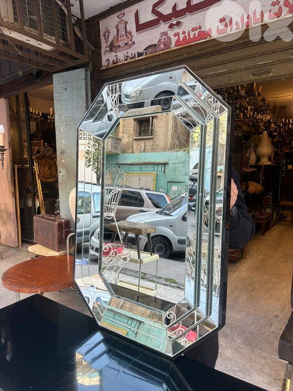 Mid-century italian consol table with miroir 130cmx40cm 3