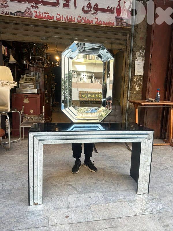 Mid-century italian consol table with miroir 130cmx40cm 6