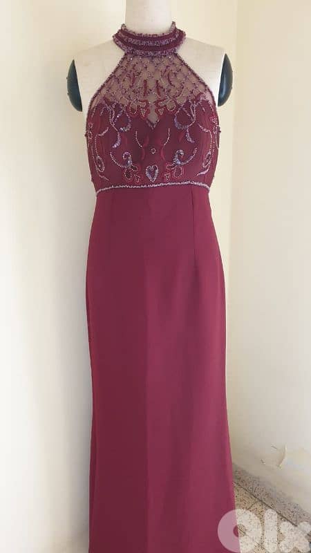 wine-red dress 0