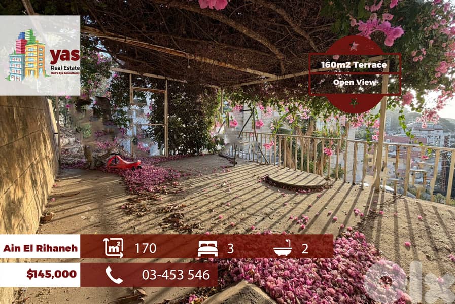 Ain El Rihaneh 170m2 | 160m2 Terrace/Garden | Renovated | EL 0