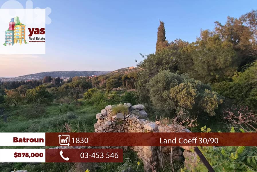 Batroun 1830m2 | Land with old house | Dead End Street | 30/90  | MCH 0