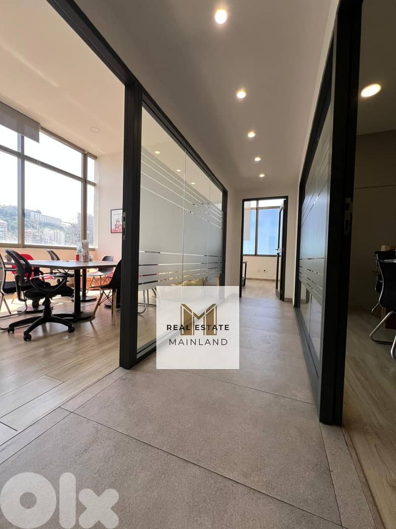 Prime | Fully Furnished Equipped Office for Rent in Jal El Dib 0