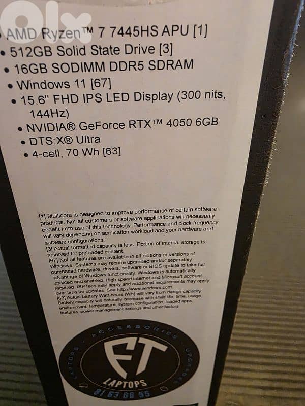 HP VICTUS RYZEN 7 7445HS WITH RTX 4050 & 1 TERRA NVME OPEN BOX 4