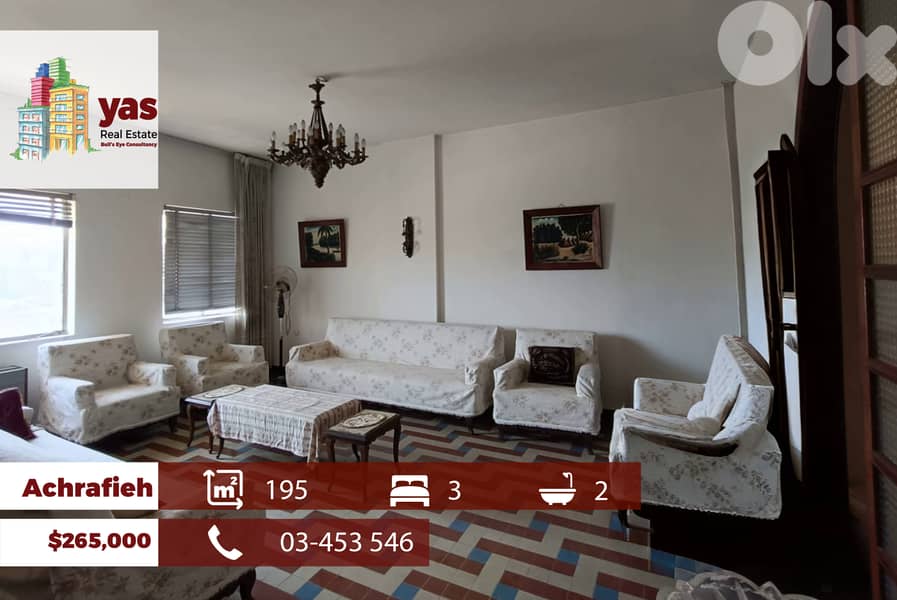 Achrafieh 195m2 | Well Maintained | Prime Location | AA 0
