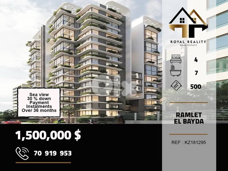 under construction apartments for sale in ramelet el bayda Beirut 0