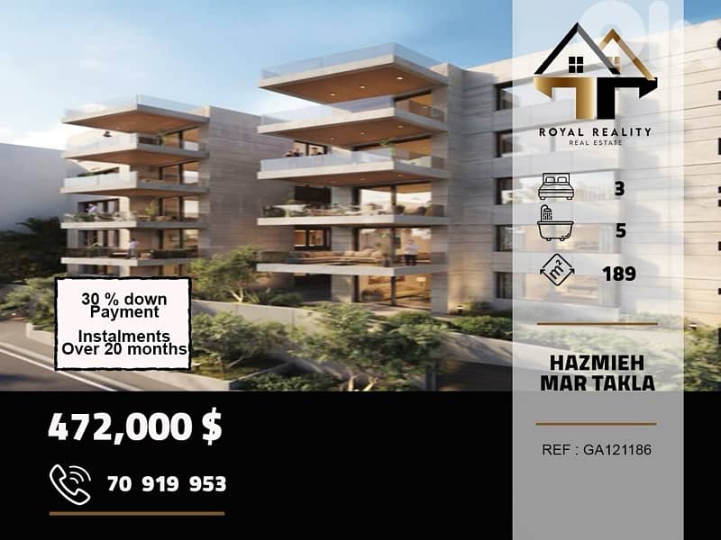 under construction apartments for sale in mar takla Hazmiyeh 0