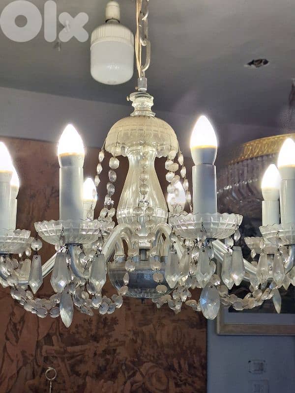 czech antique crystal chandelier 1