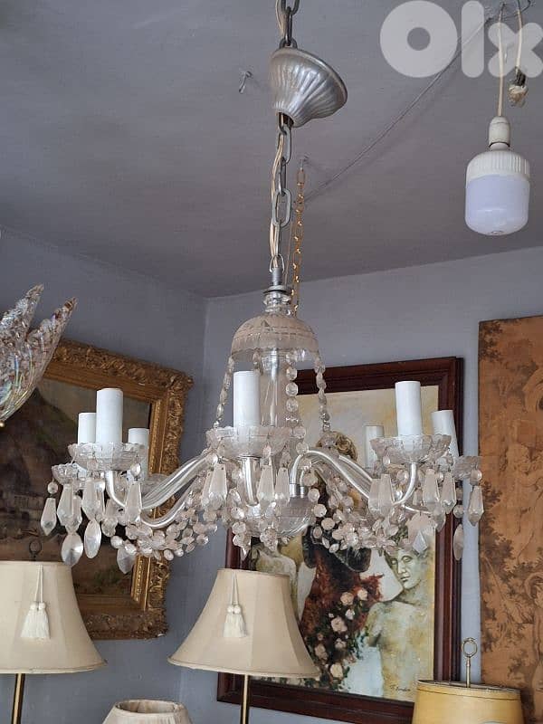 czech antique crystal chandelier 3