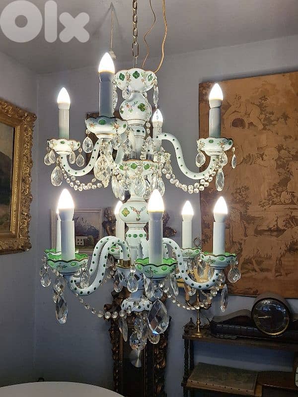 bohemian crystal czech opaline chandelier 0