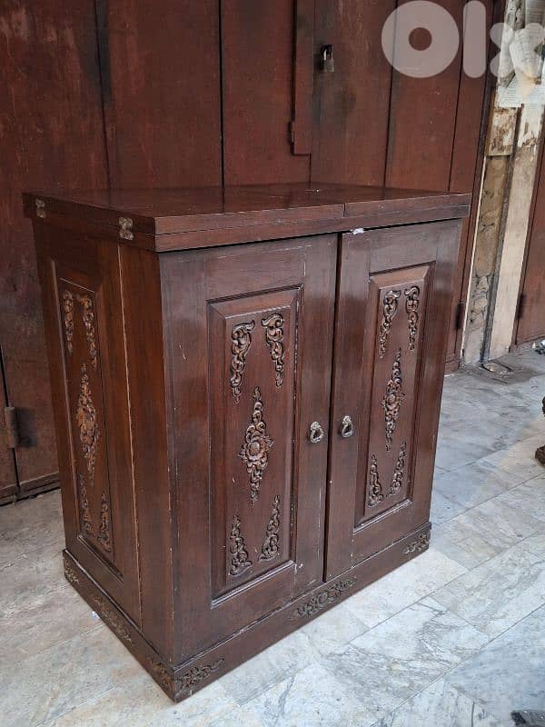 antique eastern wooden massif wood bar 0