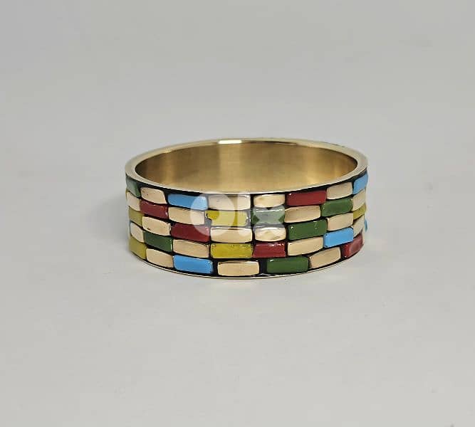10$ brass bakelite multi color bracelet 1