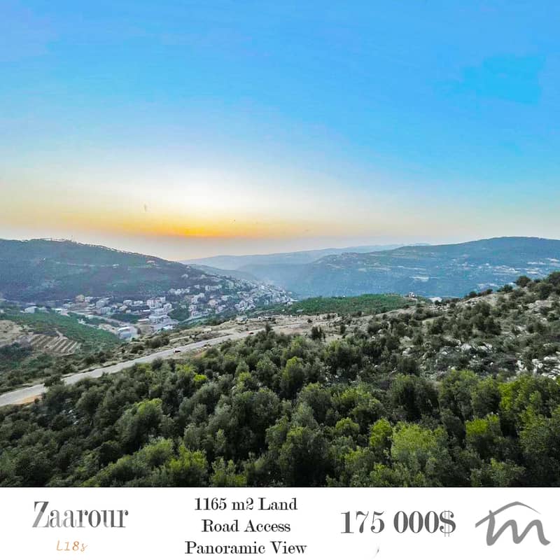 Zaarour | 150$/m² | 1,165m² Land | Road Access | Panoramic Sea View 0