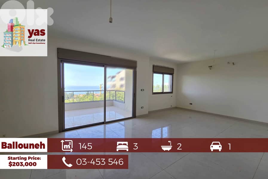 Ballouneh 145m2 | Different Sizes | Calm Area | Open View | New | TO 0
