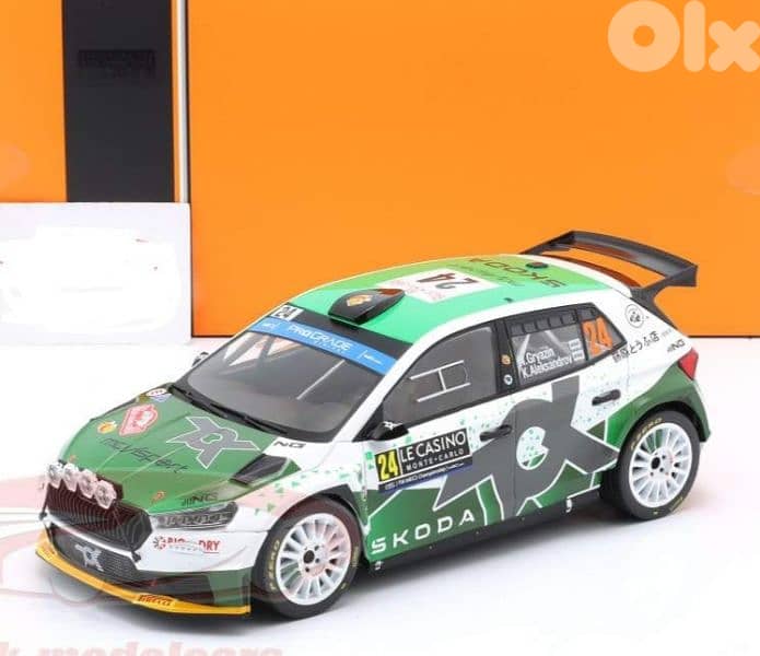 Skoda Fabia RS (Rally Monte Carlo 2023) diecast car model 1;18 0