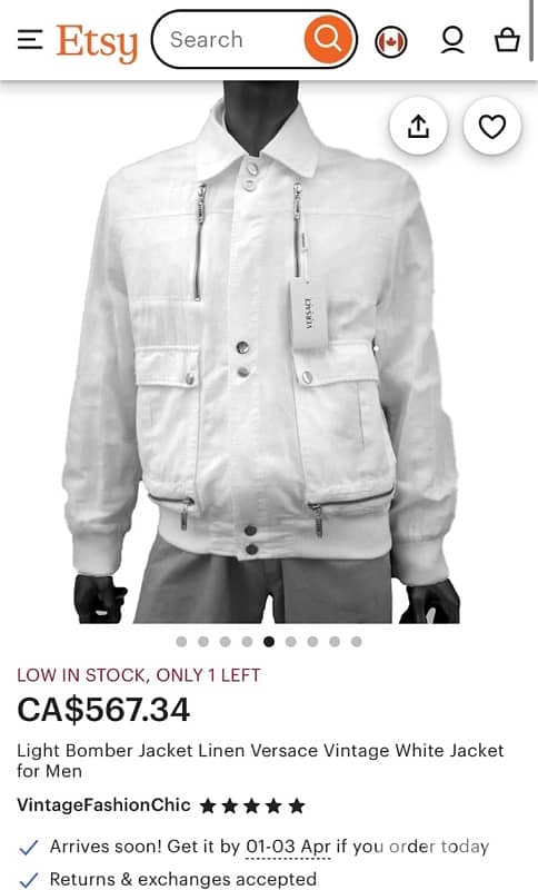 Vintage Versace Sport White Linen Bomber Jacket - L/XL - Made in Italy 12