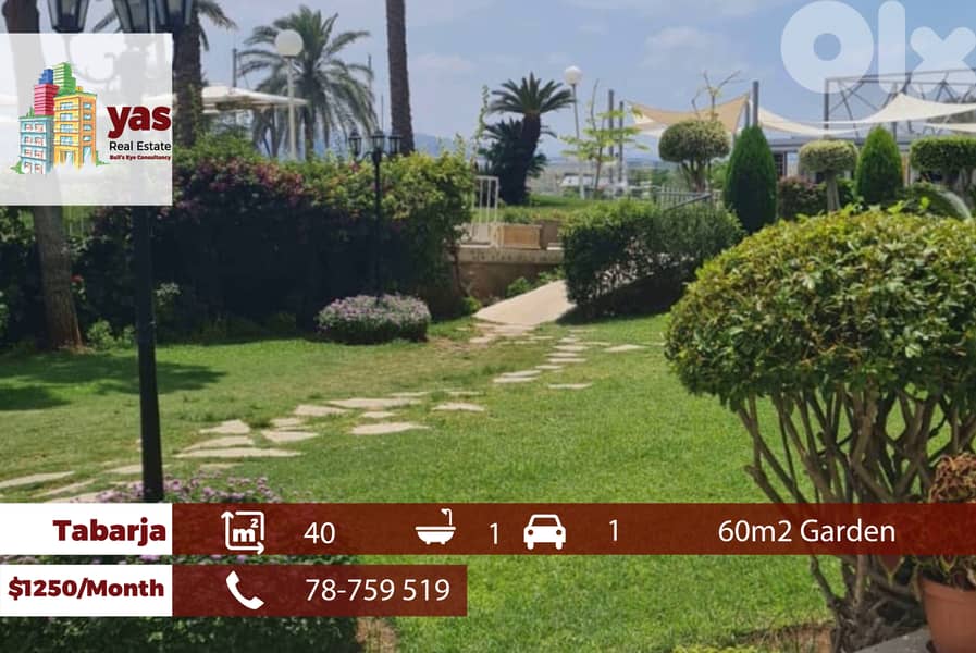 Tabarja/Aqua 2 40m2 | 60m2 Garden | Furnished Chalet | Decorated | IV 0