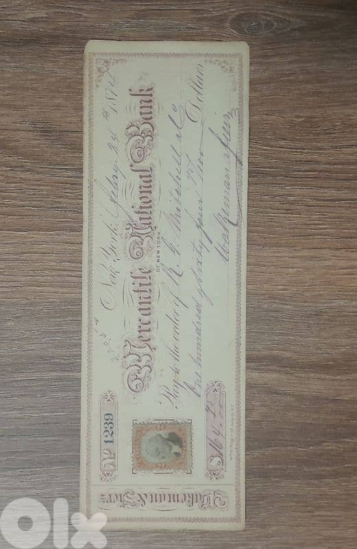 1874 Authentic Mercantile National Bank of New York 0