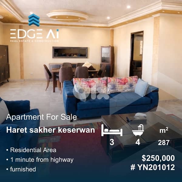 Furnished Apartment for Sale | Haret Sakher – Keserwan #YN201012 0