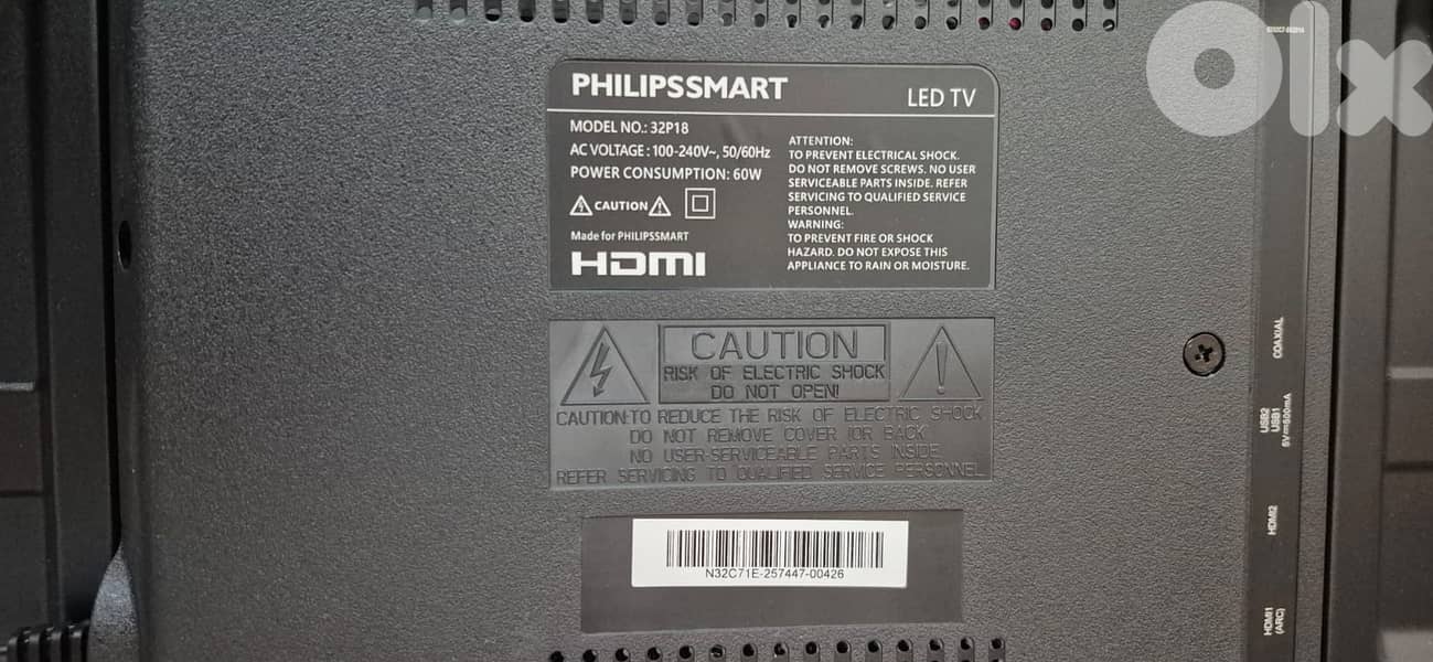 32" PhilipsSmart LED TV (Model 32P18) - Smart TV with Wi-Fi 1