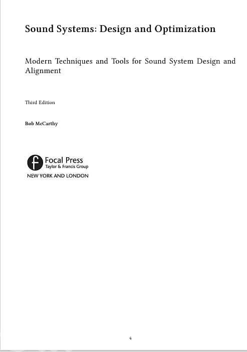 Sound Systems Design and Optimization 3ed Ed By Bob McCarthy (eBook) 3