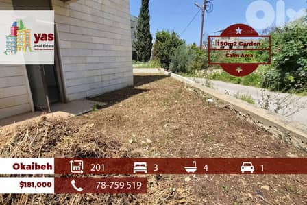 Okaibeh 201m2 | 150m2 Garden | Quiet Area | Dead End Street | MCH