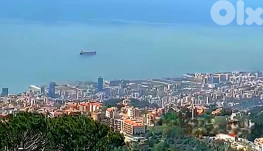 Land for sale in Broumana/ Open seaview/ Not slanted