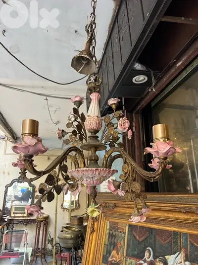 frensh lustre porcelain ثرية فرنسية بورسلان مميز جداا ورد سعر لقطة