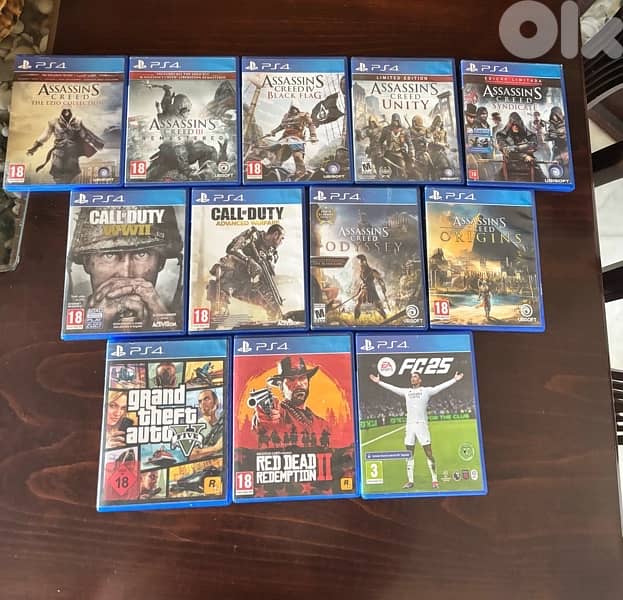 ps4 1T slim limited edition (ww2)+2 original controller+12 games 2