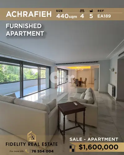 Apartment for sale in Achrafieh EA189 شقة  للبيع في الأشرفية