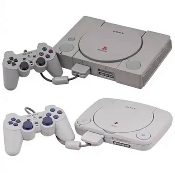 PlayStation PS2, PS3, PS4, PS5 against a PS1 Slim/Flat 0