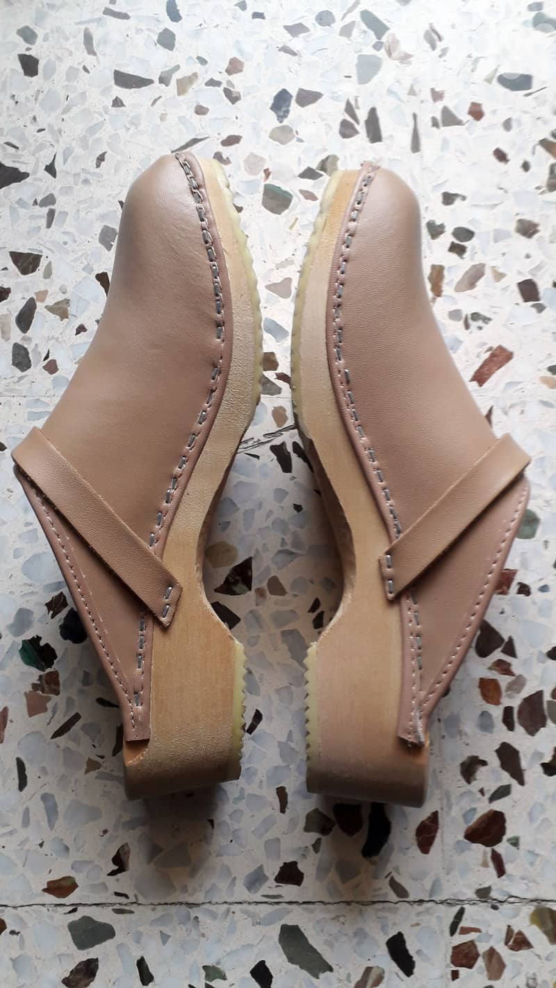 Vintage sweden wooden clogs shoes slipper 0