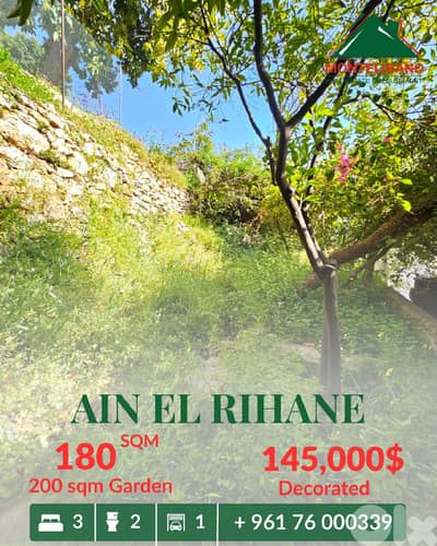 180 sqm Apartment For Sale in Ain El Rihane with 200 sqm Garden