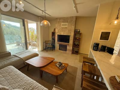 Furnished 1 bedroom Chalet+terrace+mountain view 4sale in Faraya-فاريا Furnished 1 bedroom Chalet+terrace+mountain view 4sale in Faraya-فاريا