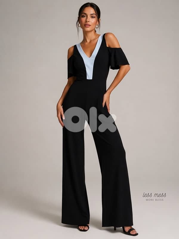 XOXO Black & White Artisanal Bloom Jumpsuit 0