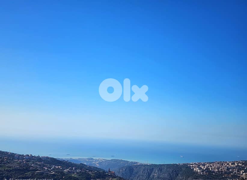 1650 SQM Land in Bikfaya (Chouaiya) Overlooking the Mountains & Ocean 0