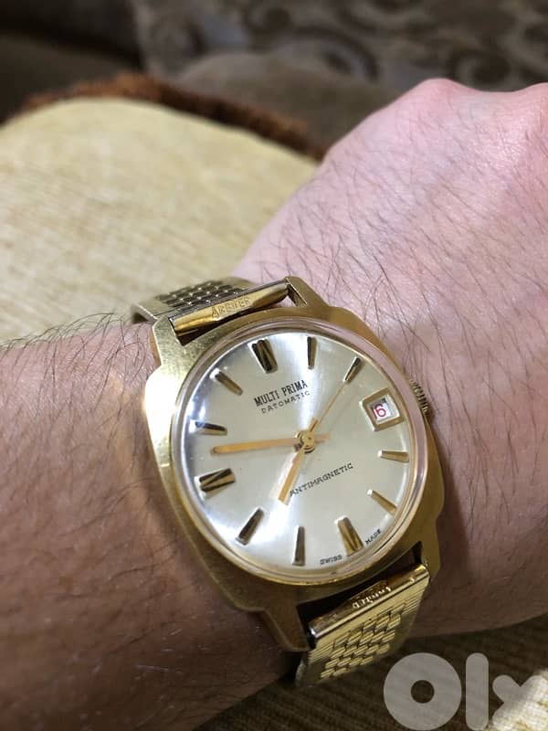 MULTI PRIMA DATOMATIC MANUAL ANTIMAGNETIC SWISS MADE 1970  ساعة ربط 0