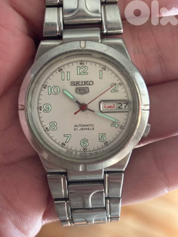 Rare Seiko 5 “Railway Automatic-Made in Japan-Arabic Day-Open caseback 0