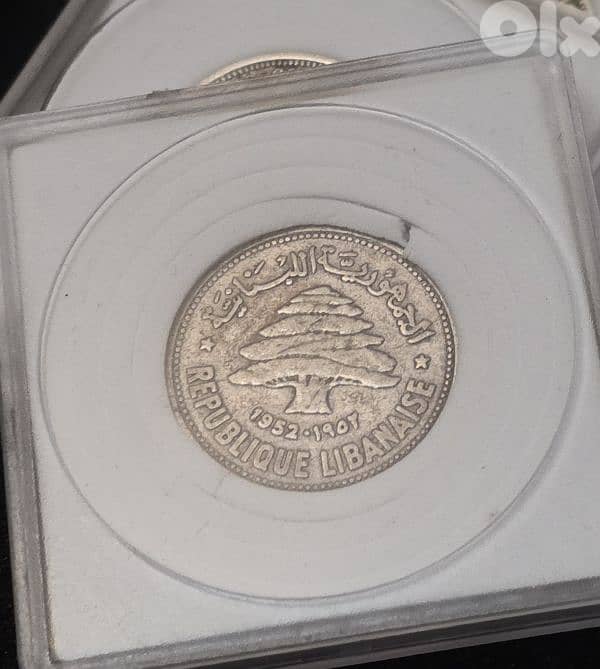 Silver 0.600 Lebanese coins 50 Qirshā / Piastres 2
