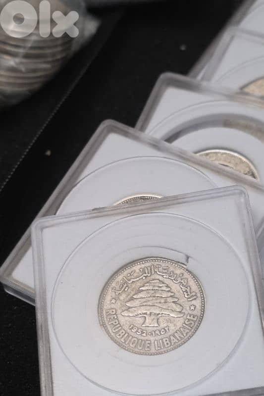 Silver 0.600 Lebanese coins 50 Qirshā / Piastres 3
