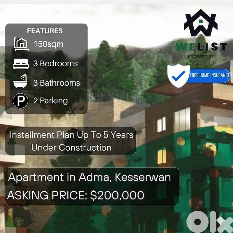 Super Deluxe Under Construction Apartment for sale in  Adma 150 SQM 0