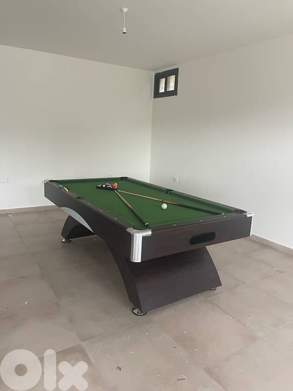 Billiard Pool Table 8ft blue on black MDF with accessories 5