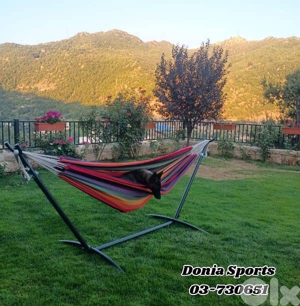 foldable hammock + iron stand 0