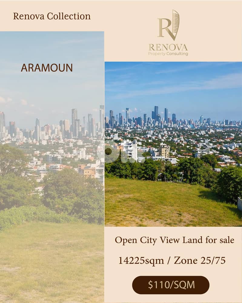 Open City View Land for sale in Aramoun 0