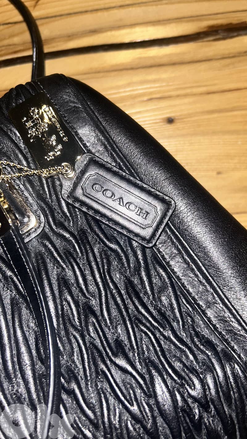 Coach Black Gathered Twist Leather Madison 10