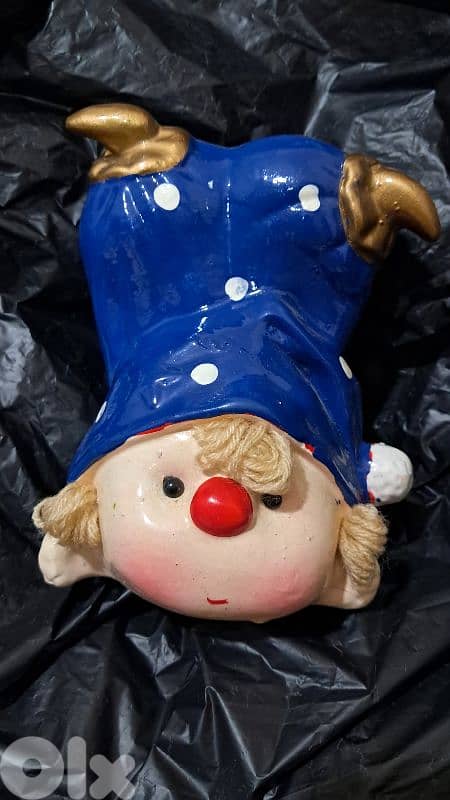 Ceramic upside down clown piggy bank 0