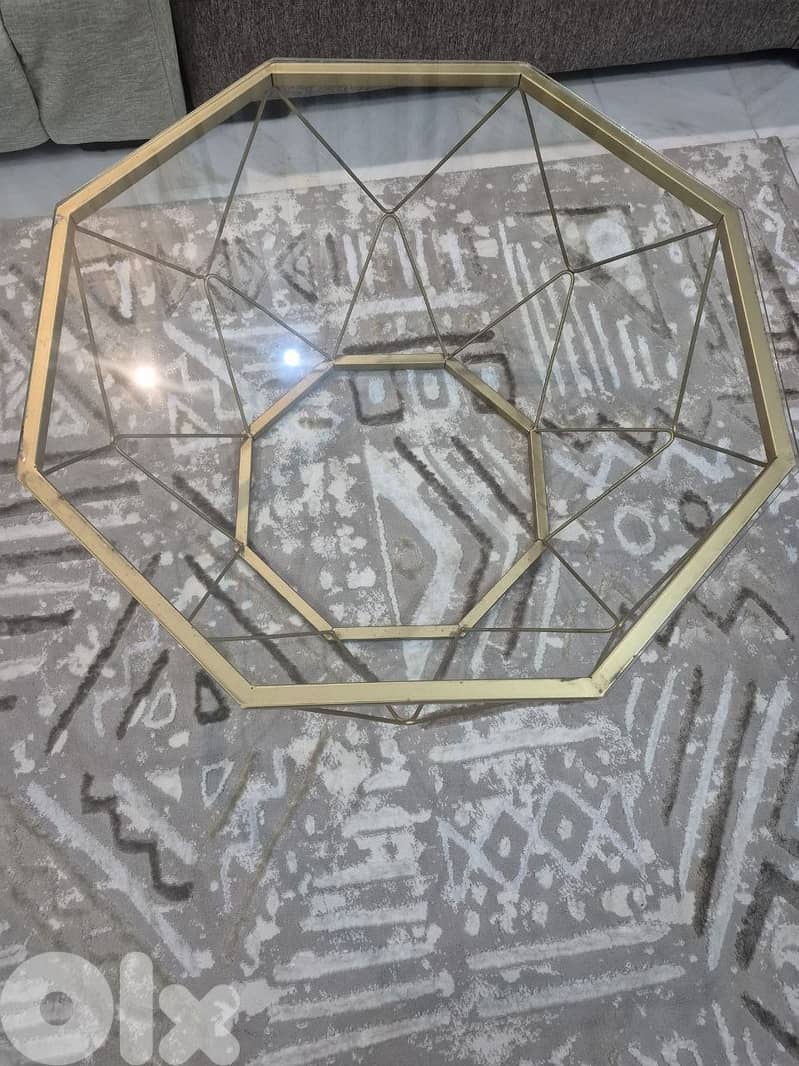 Modern Glass Coffee Table + 3 Nesting Side Tables 0