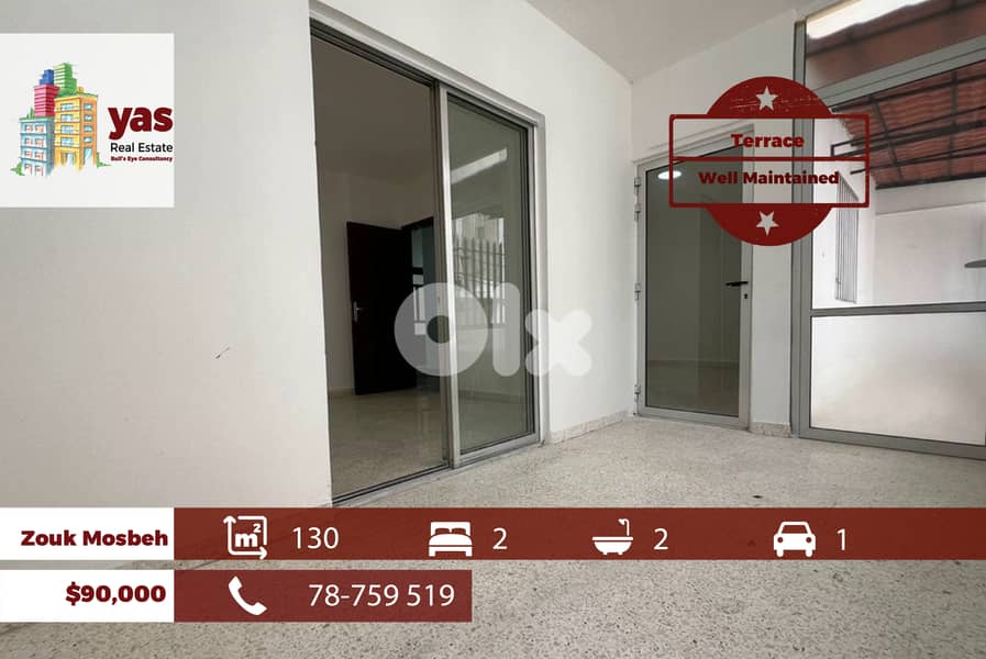 Zouk Mosbeh 130m2 | Terrace | Well Maintained | Calm Area | EH/RH/EL 0