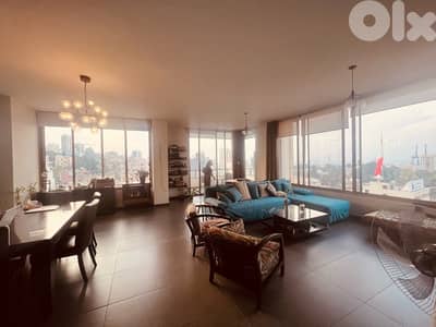 Mar Mkhayel Magnificent Seaview New F. Furnished 200m2 2 Parkings Balcs
